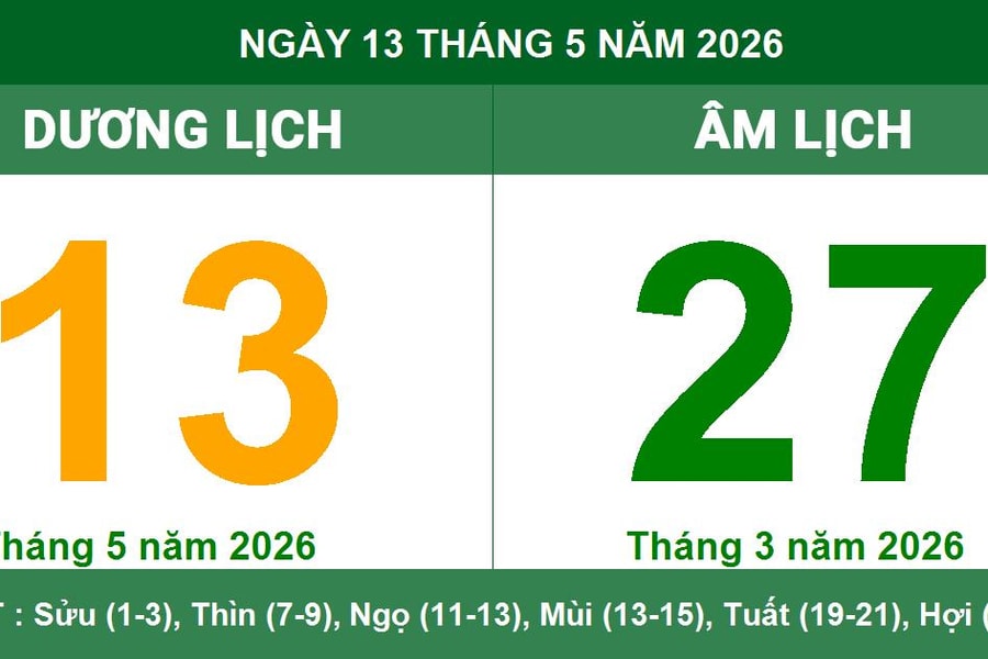 Lịch Âm Dương ngày 13/05/2026: Ngày Tiểu Cát mang lại vận may và khởi sự hanh thông