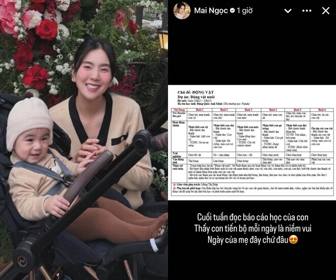 MC Mai Ngọc công khai bảng báo cáo học tập của con trai 1 tuổi
