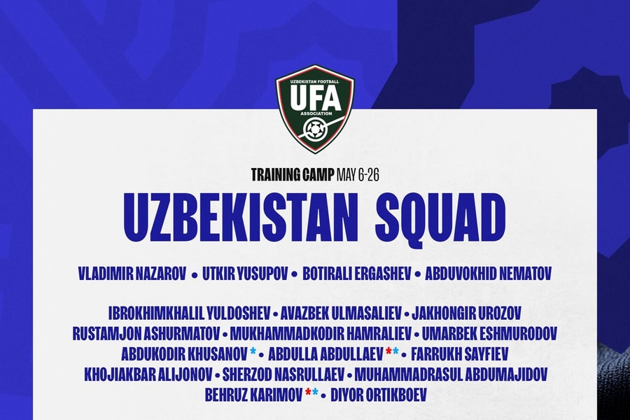 Danh sách cầu thủ dự World Cup 2026 của đội tuyển Uzbekistan