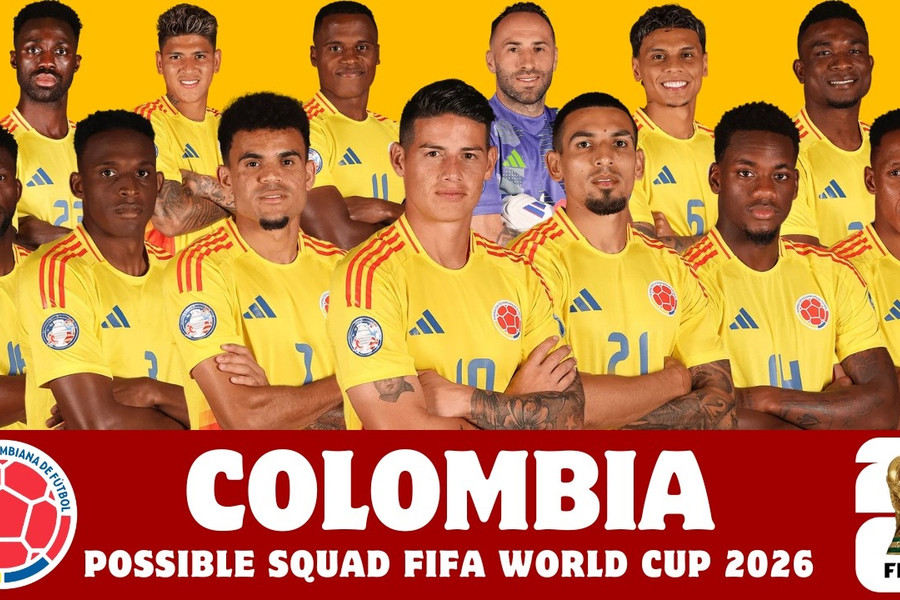 Danh sách cầu thủ dự World Cup 2026 của đội tuyển Colombia