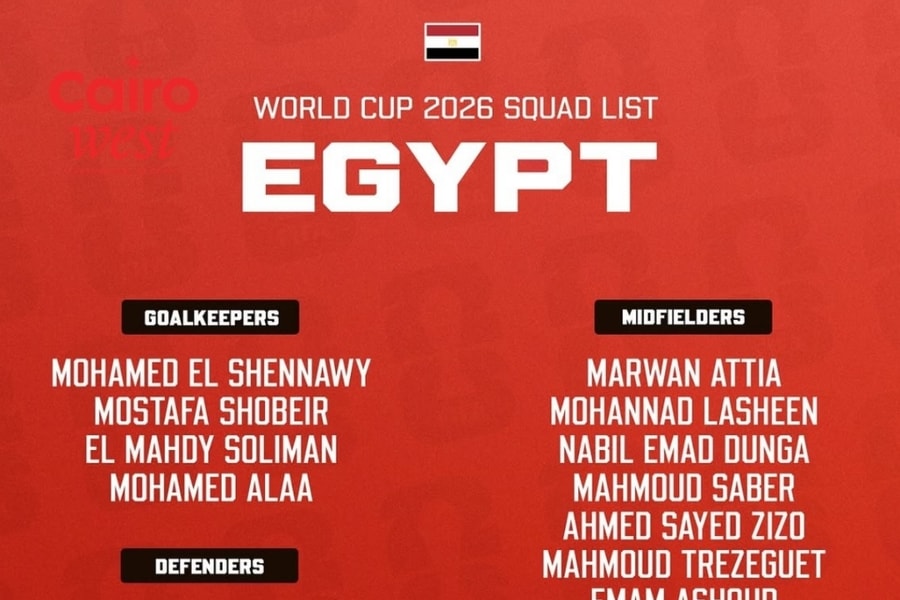 Danh sách cầu thủ dự World Cup 2026 của đội tuyển Ai Cập
