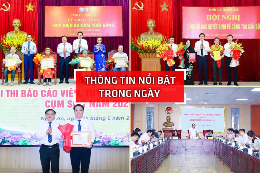 Nghệ An: Thông tin nổi bật ngày 22/5