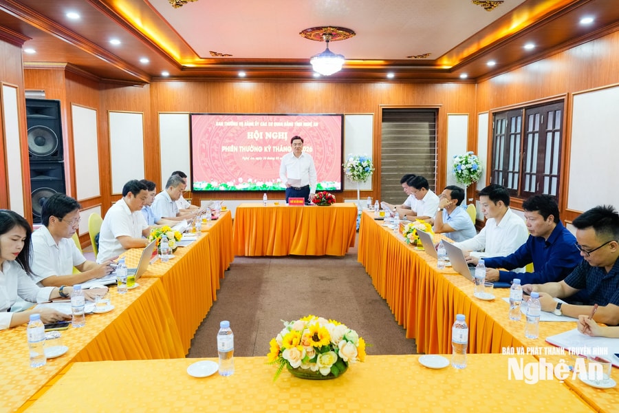 Ban Thường vụ Đảng ủy Các cơ quan Đảng tỉnh Nghệ An họp phiên thường kỳ tháng 5/2026