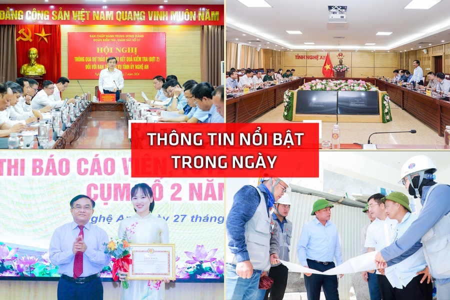 Nghệ An: Thông tin nổi bật ngày 27/5