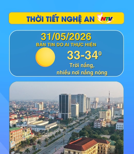 Thời tiết Nghệ An hôm nay 31/5/2026