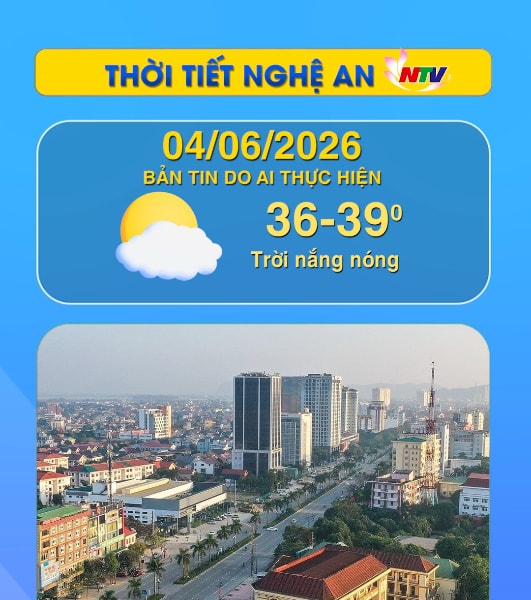 Thời tiết Nghệ An hôm nay 4/6/2026