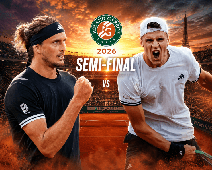 Bán kết Roland Garros 2026: Zverev đối đầu hiện tượng Mensik, quần vợt Ý mơ ngôi vương