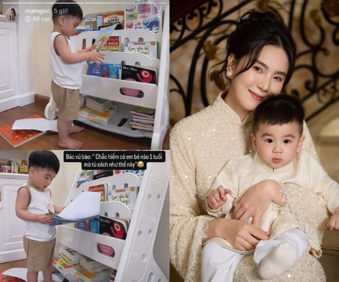 MC Mai Ngọc rèn tính kỷ luật và thói quen đọc sách cho con trai 1 tuổi tại Bắc Ninh