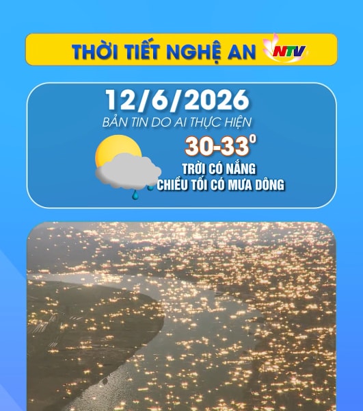 Thời tiết Nghệ An hôm nay 12/06/2026