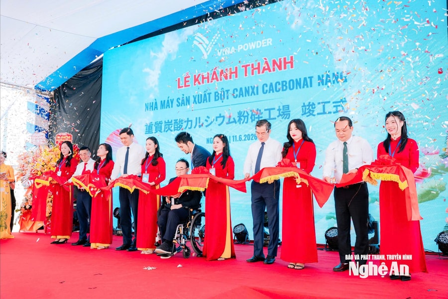 Phó Bí thư Thường trực Tỉnh ủy Hoàng Nghĩa Hiếu dự Lễ khánh thành nhà máy sản xuất bột canxi cacbonat nặng Yabashi Việt Nam