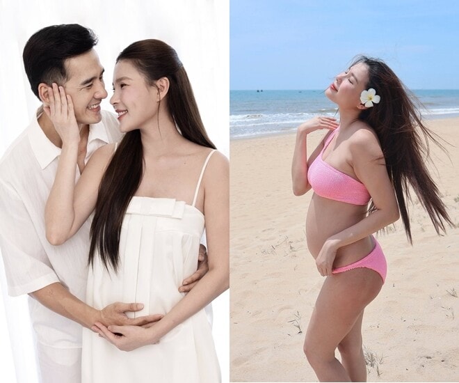 Thúy Diễm mang bầu lần hai được Lương Thế Thành cưng chiều và hành trình xuyên Việt của gia đình Hồng Đăng
