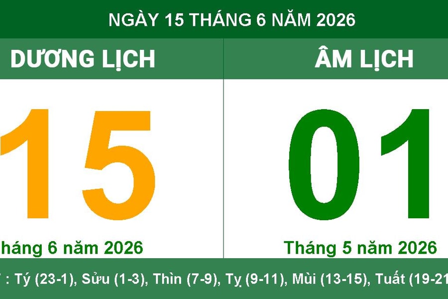 Lịch Âm Dương ngày 15/06/2026: Ngày Cát thuận lợi cho giao dịch và cầu tài