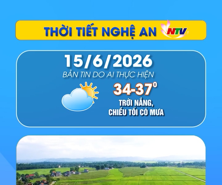 Thời tiết Nghệ An hôm nay - 15/06/2026