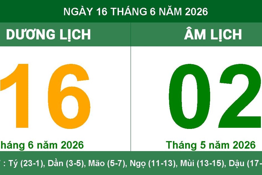 Lịch Âm Dương ngày 16/06/2026: Ngày cát lợi Tốc Hỷ, thuận cho khởi sự và cầu tài