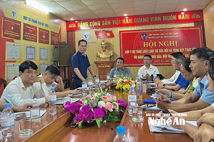 Đoàn Luật sư Nghệ An góp ý dự thảo Luật Luật sư (sửa đổi) và tổng kết thực tiễn thi hành Luật Hòa giải, đối thoại tại tòa án