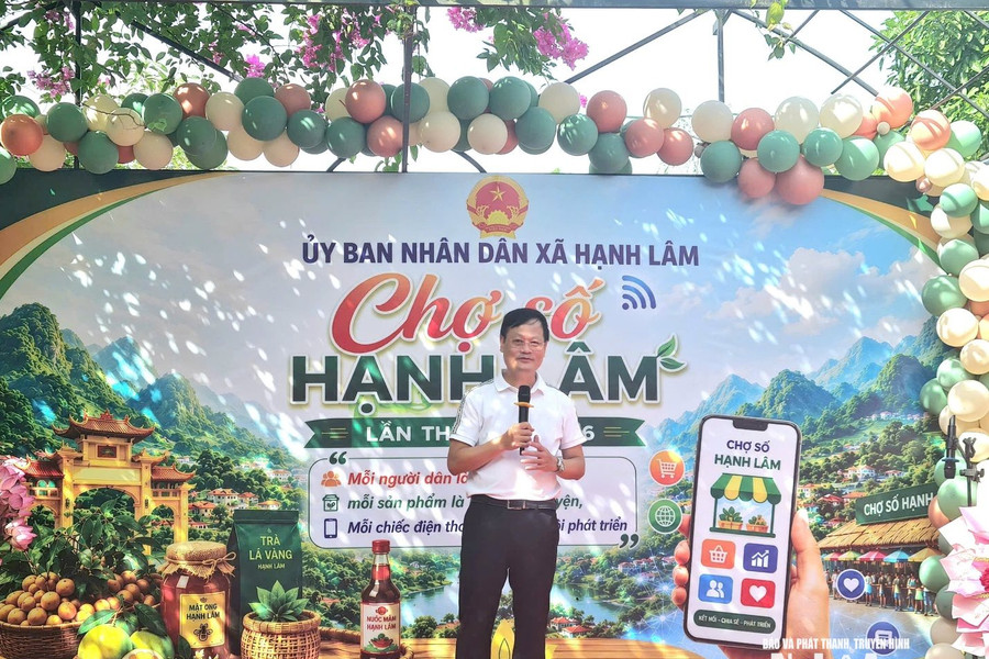 Sở Khoa học và Công nghệ Nghệ An đồng hành cùng xã Hạnh Lâm phát triển mô hình “Chợ số”