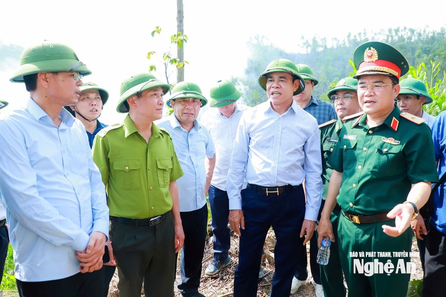 Chủ tịch UBND tỉnh Võ Trọng Hải trực tiếp chỉ đạo chữa cháy rừng tại xã Thiên Nhẫn