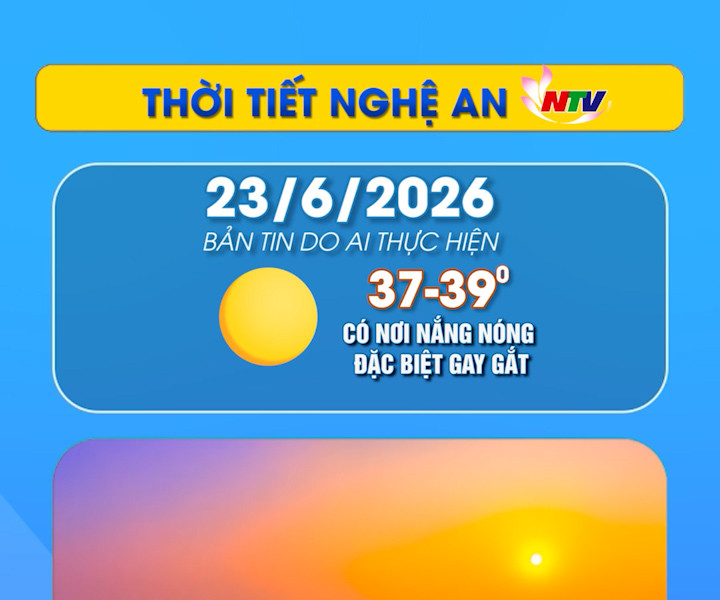 Thời tiết Nghệ An hôm nay - 23/06/2026