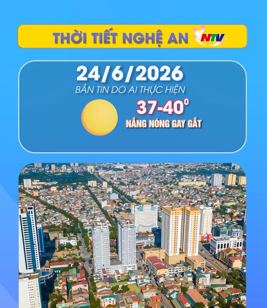Thời tiết Nghệ An hôm nay 24/6/2026