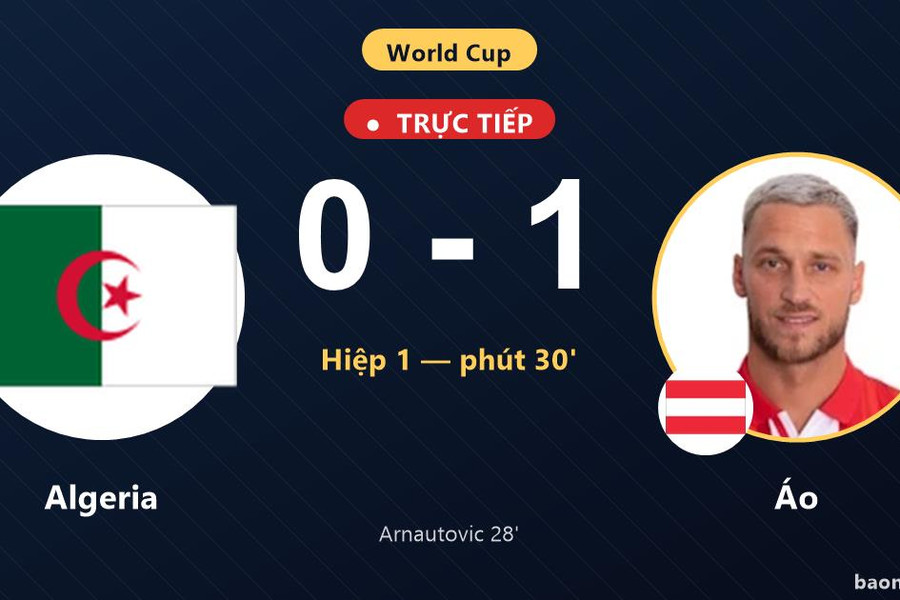 Trực tiếp Algeria vs Áo: Áo mở tỷ số