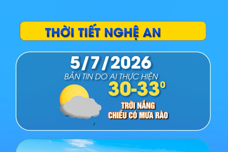 Thời tiết Nghệ An hôm nay - 05/07/2026