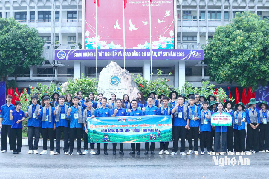 Hơn 850 sinh viên Nghệ An tham gia chiến dịch tình nguyện "Mùa Hè xanh" năm 2026