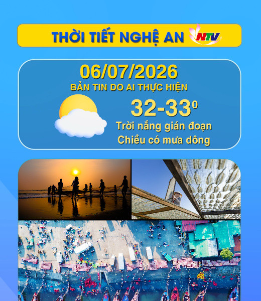 Thời tiết Nghệ An hôm nay 6/7/2026