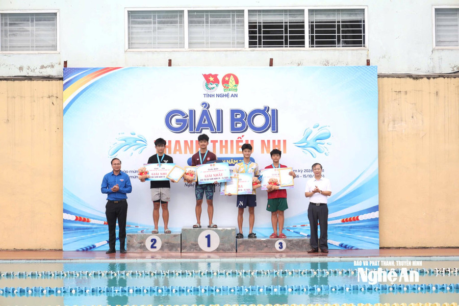 Vòng chung kết Bơi thanh thiếu nhi tỉnh Nghệ An 2026: Hấp dẫn những cuộc đua, vinh danh những nhà vô địch