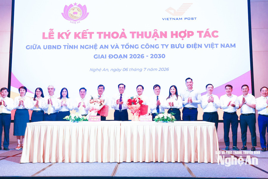 UBND tỉnh Nghệ An và Tổng Công ty Bưu điện Việt Nam ký kết Thỏa thuận hợp tác giai đoạn 2026-2030
