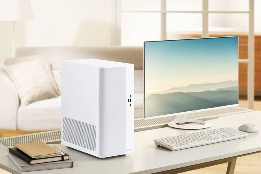 Asus V500 Mini Tower 2026: PC mini phong cách vân gỗ cùng sức mạnh AMD Ryzen Zen 4