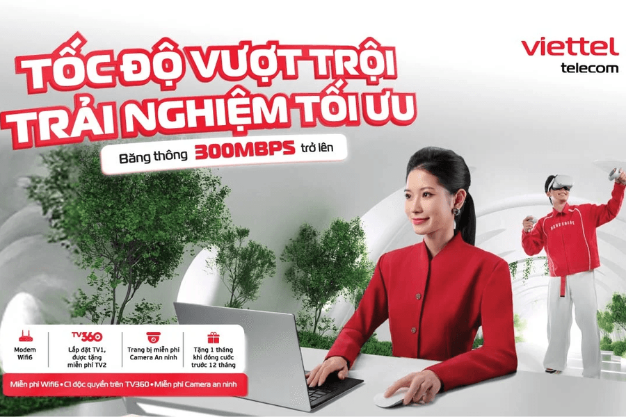 Gói cước Internet Viettel tốc độ cao, ổn định cho học tập và làm việc online