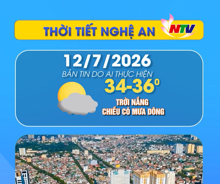 Thời tiết Nghệ An hôm nay - 12/07/2026