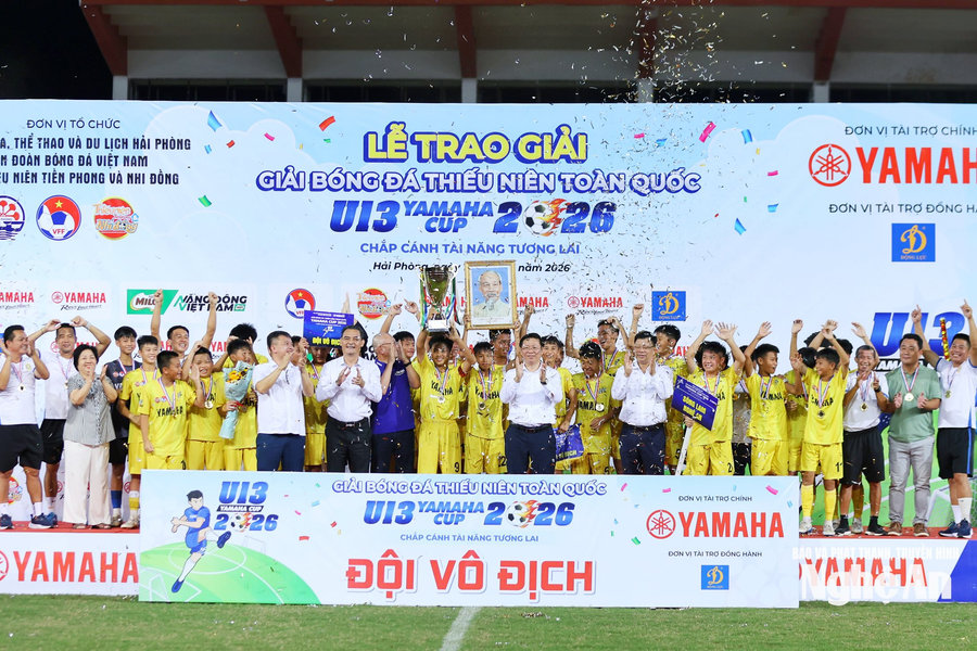 U13 Sông Lam Nghệ An thắng đậm Thể Công Viettel, lần thứ 11 vô địch Giải Thiếu niên toàn quốc