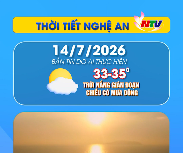Thời tiết Nghệ An hôm nay 14/07/2026