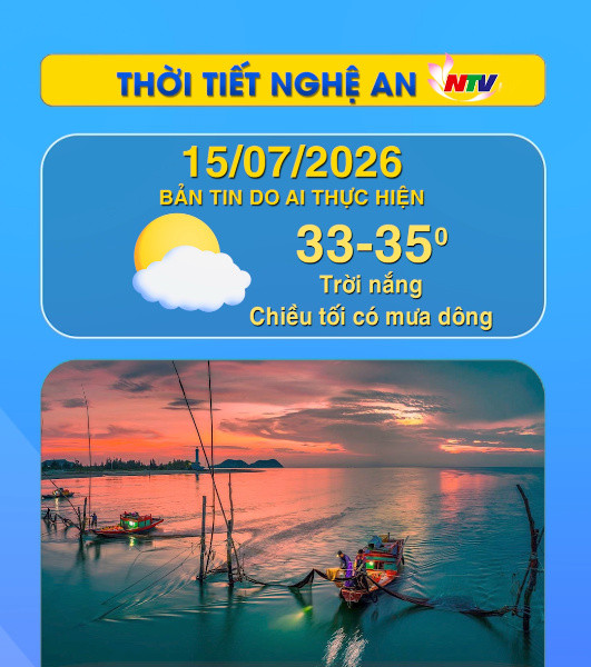 Thời tiết Nghệ An hôm nay 15/07/2026