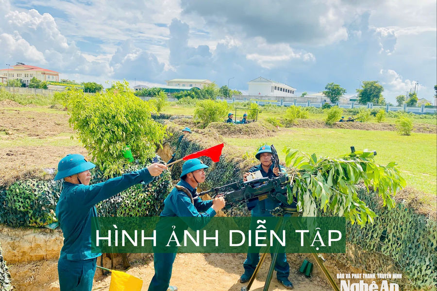 Xã Quỳnh Tam và phường Thái Hòa hoàn thành diễn tập tác chiến trong khu vực phòng thủ năm 2026