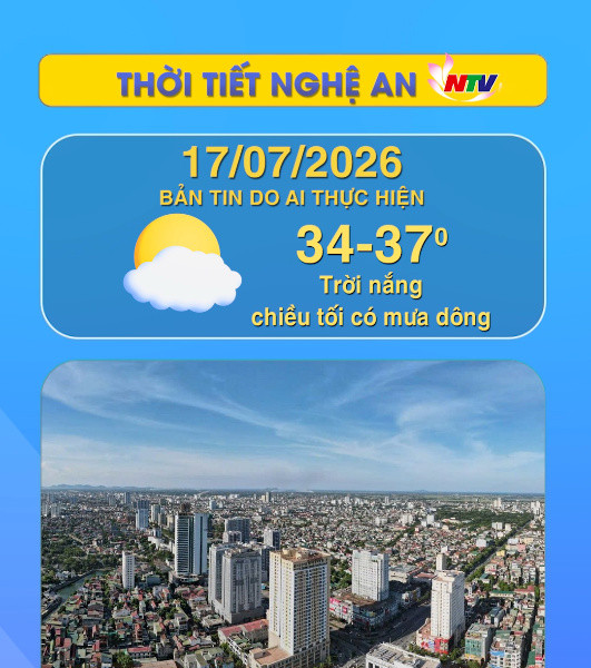 Thời tiết Nghệ An hôm nay 17/07/2026