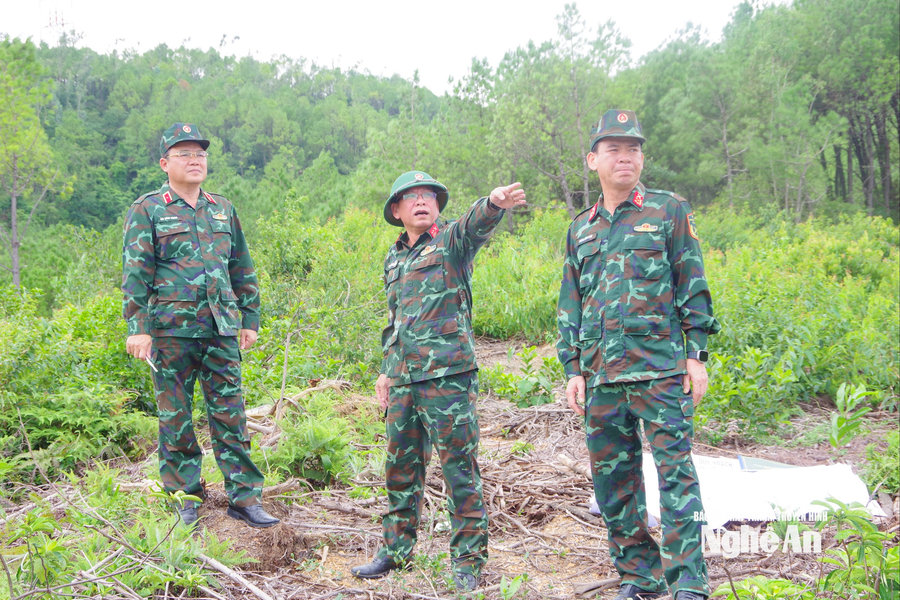 Bộ CHQS tỉnh Nghệ An kiểm tra công tác chuyển đổi đất quốc phòng phục vụ Dự án cao tốc Vinh - Thanh Thủy