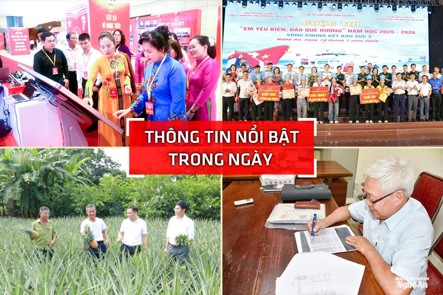 Nghệ An: Thông tin nổi bật ngày 19/7