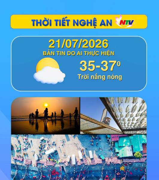 Thời tiết Nghệ An hôm nay 21/7/2026
