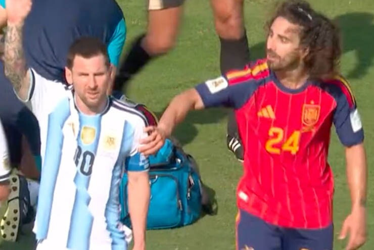 Messi gây tranh cãi với nỗ lực khiến Cucurella nhận thẻ đỏ tại chung kết World Cup 2026