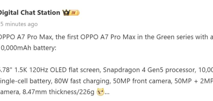 OPPO A7 Pro Max: Pin 10,000mAh và chip Snapdragon 4 Gen 5 có đủ sức khuấy đảo phân khúc tầm trung?