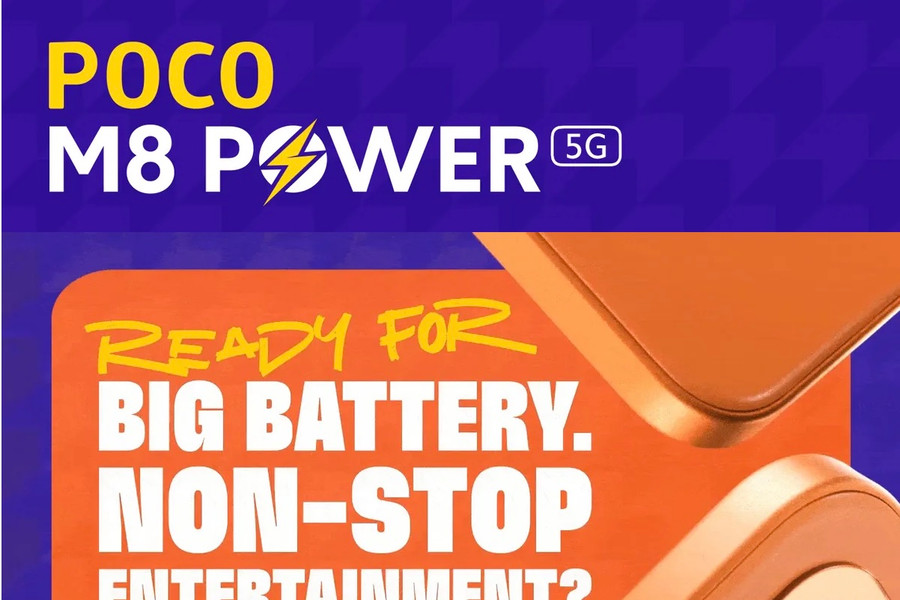 Poco M8 Power 5G lộ diện: Pin khủng 8.000 mAh và thiết kế màu cam ấn tượng