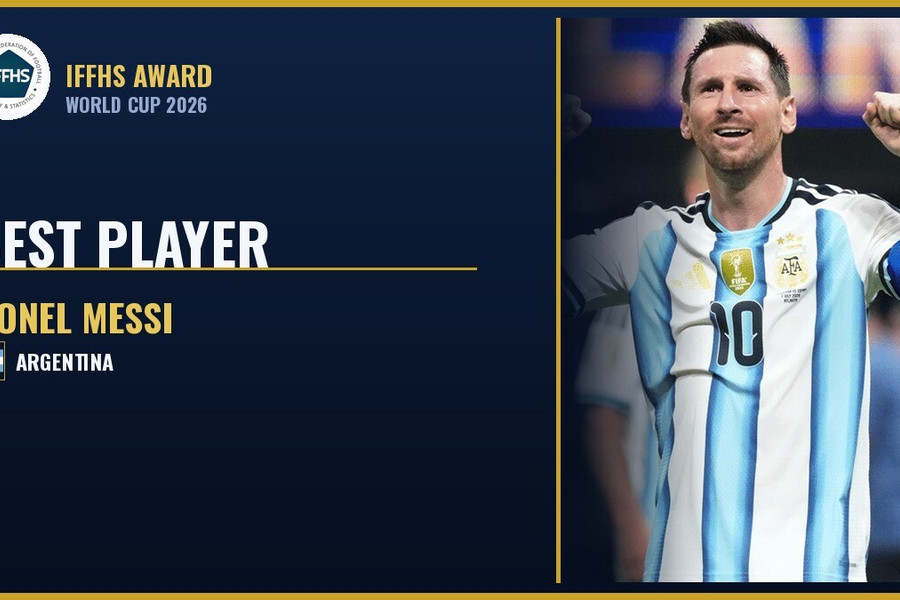 Lionel Messi được IFFHS vinh danh là cầu thủ xuất sắc nhất World Cup 2026 ở tuổi 39