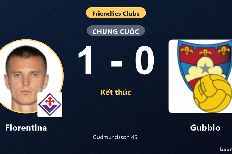 Gudmundsson giúp Fiorentina vượt qua Gubbio trong trận giao hữu