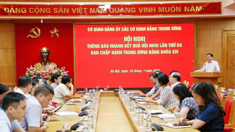 Cơ quan Đảng ủy các cơ quan Đảng Trung ương thông báo nhanh kết quả Hội nghị Trung ương 3 khóa XIV
