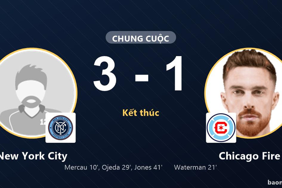 New York City 3-1 Chicago Fire: New York City giành chiến thắng