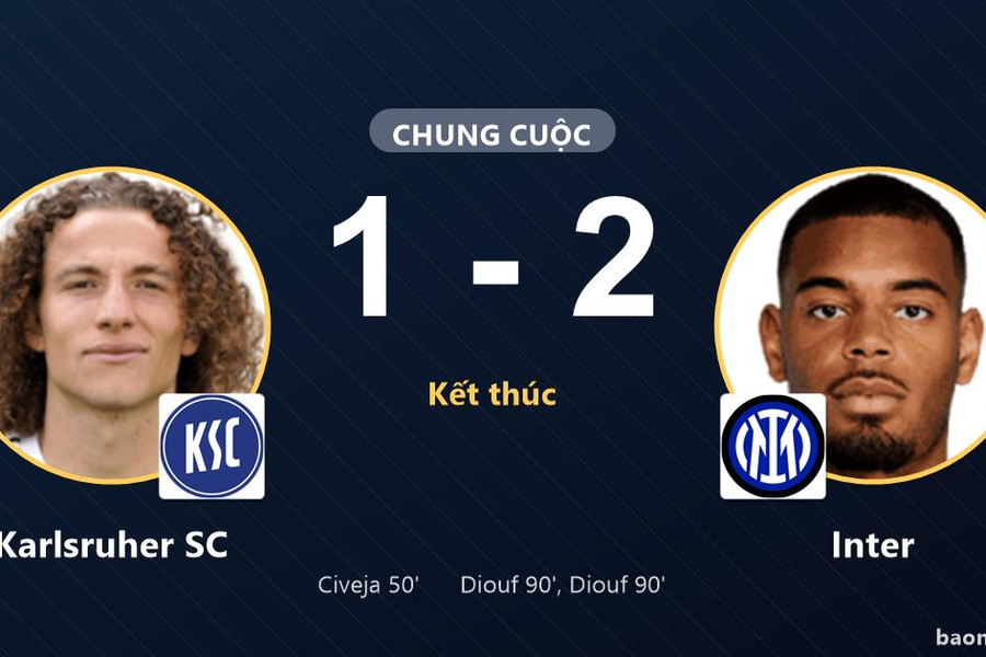 Inter ngược dòng phút cuối, Karlsruher SC nhận thất bại tại Wildparkstadion