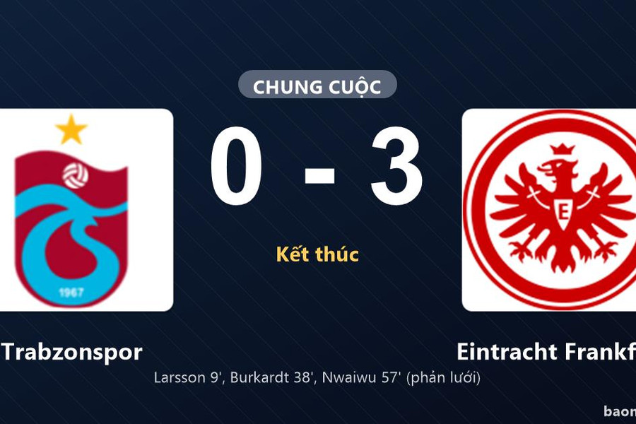 Eintracht Frankfurt thắng đậm, Trabzonspor nhận thất bại trên sân nhà