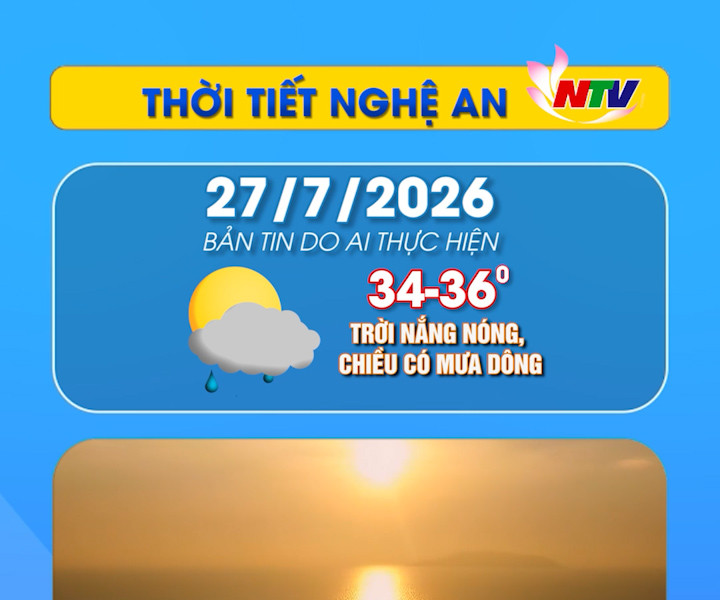 Thời tiết Nghệ An hôm nay - 27/07/2026